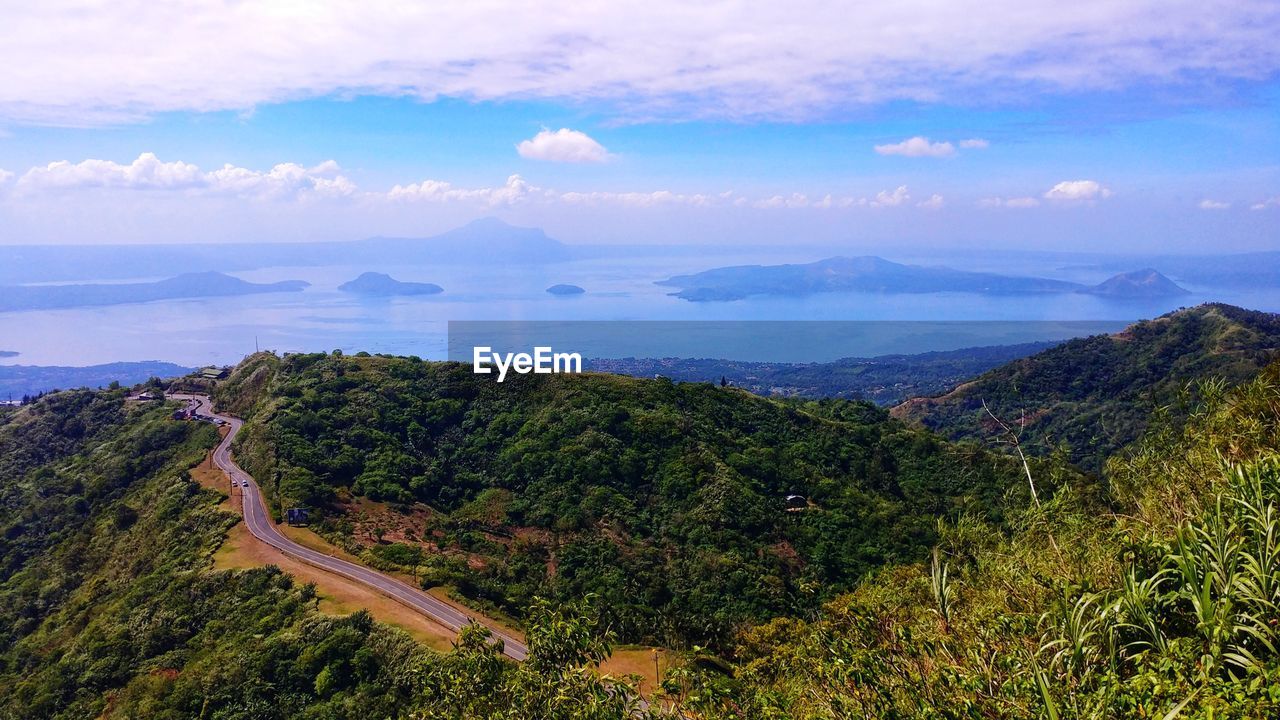 High angle view of landscape against sky