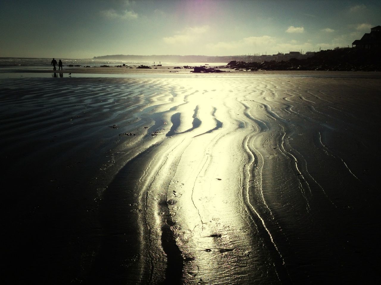 Wet sand at beach