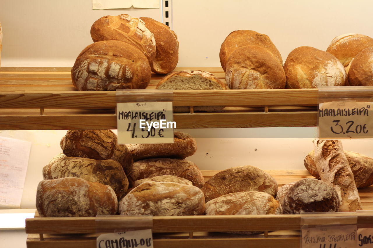 Bread for sale in store