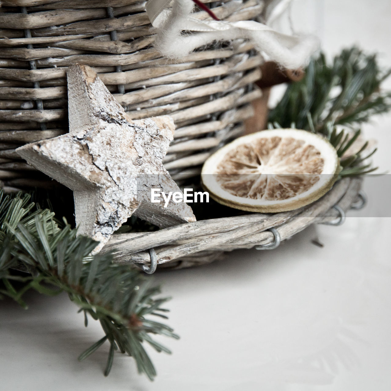 CLOSE-UP OF SNOW ON TABLE DURING WINTER