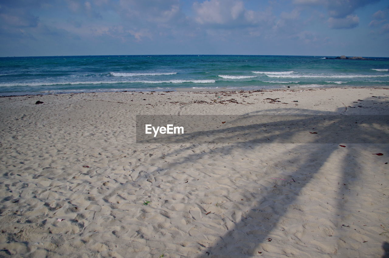 Scenic view of beach against sky