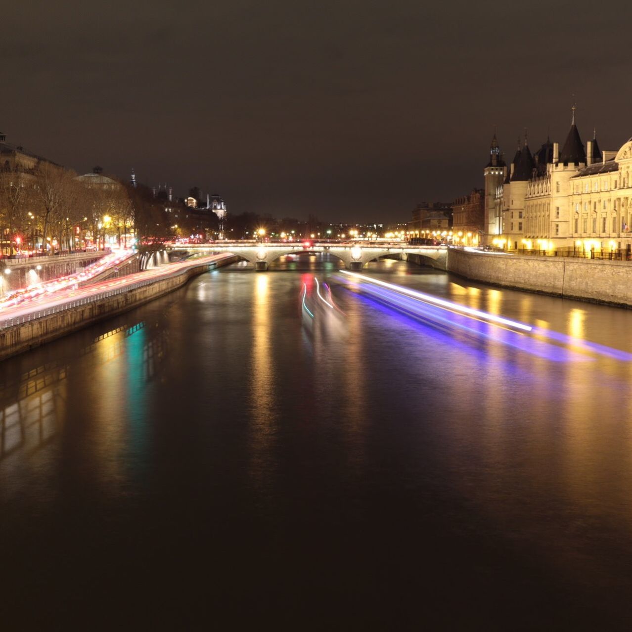 ILLUMINATED BUILDINGS AT NIGHT