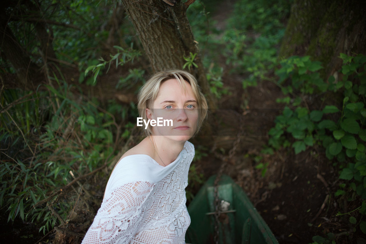 Portrait of girl in forest