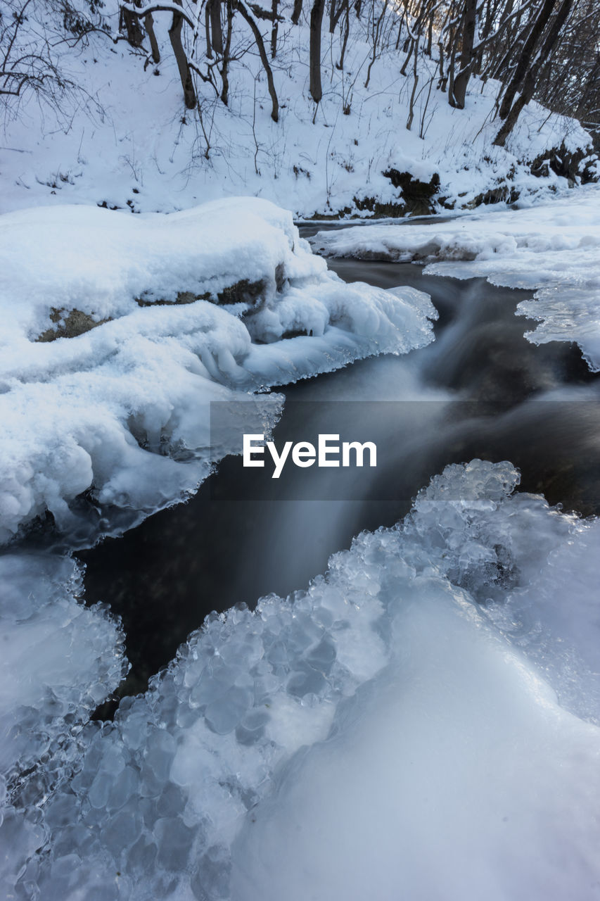 FROZEN LAKE IN WINTER