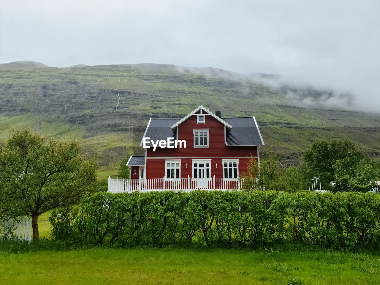 The famous town seydisfjordur with some typical icelandic buildings