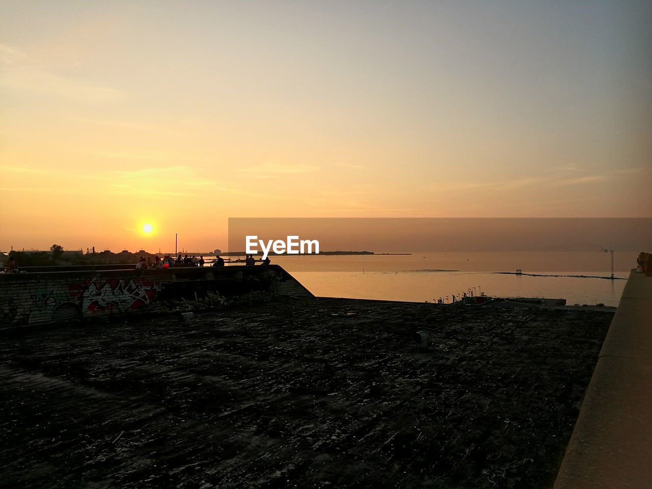 View of sunset over sea