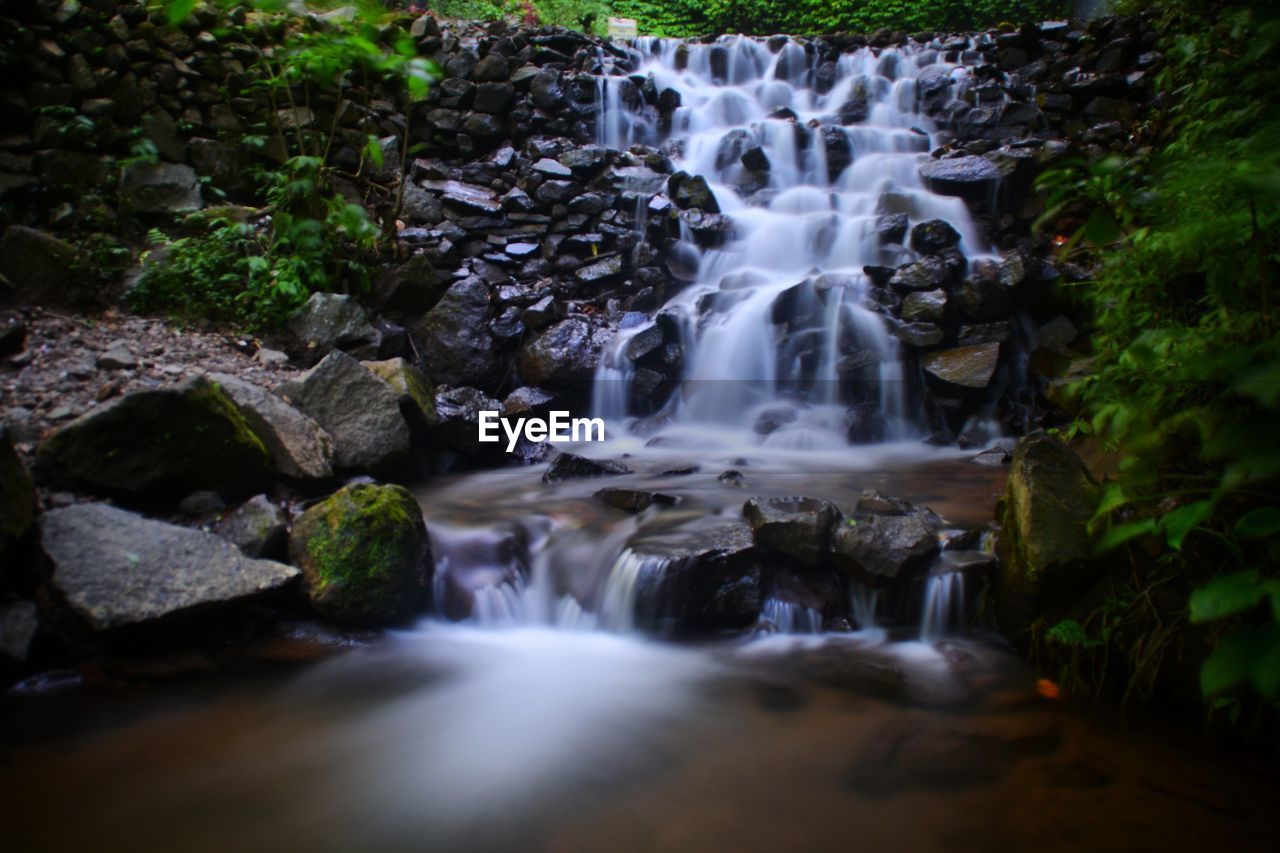 Scenic view of waterfall