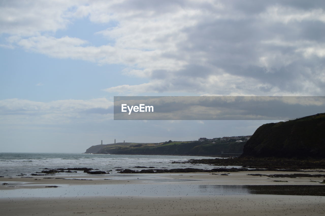 Scenic view of beach against sky