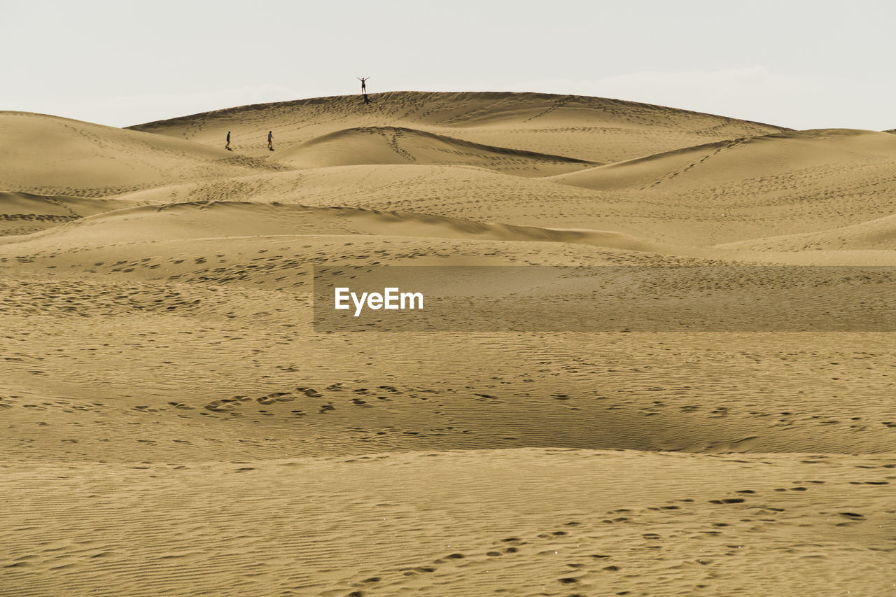 Scenic view of desert against clear sky