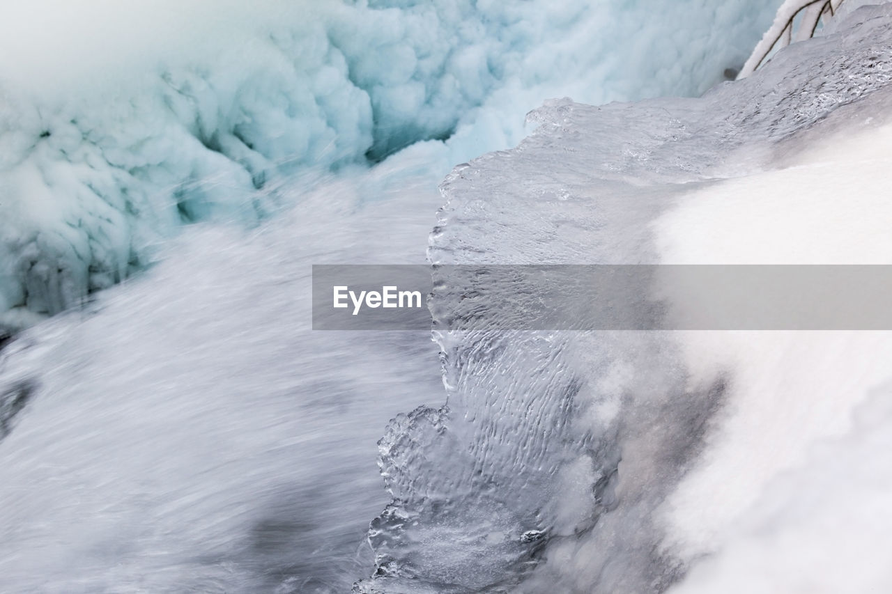 Frozen waterfalls on plitvice lakes np