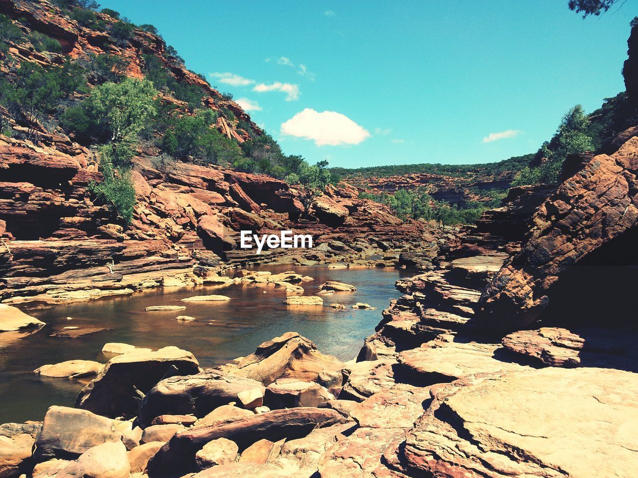 Stream along rocky landscape