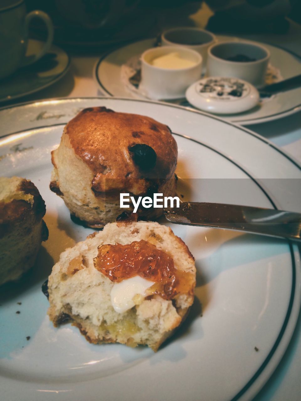 View of breakfast in plate