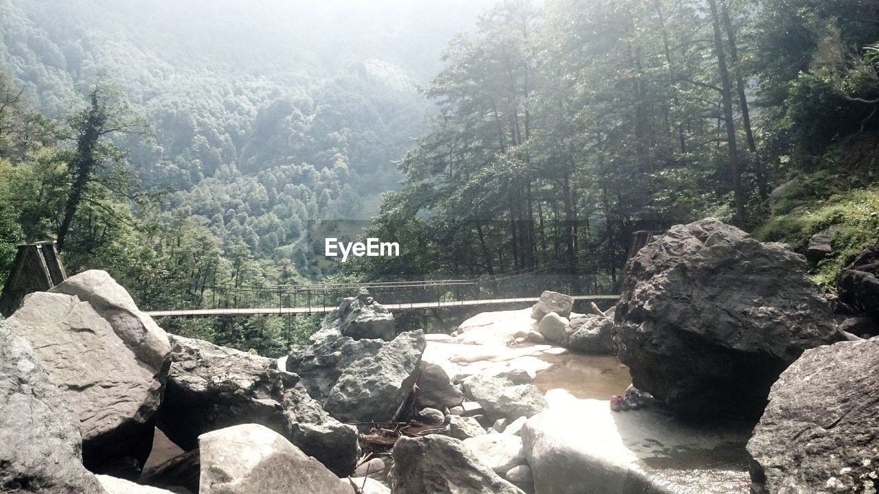 SCENIC VIEW OF RIVER FLOWING THROUGH ROCKS