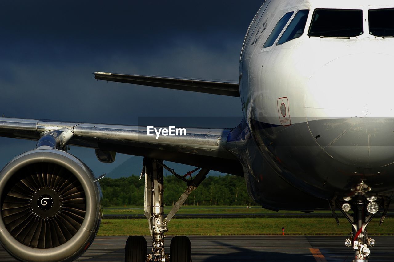 Airliner in the summer morning sunlight