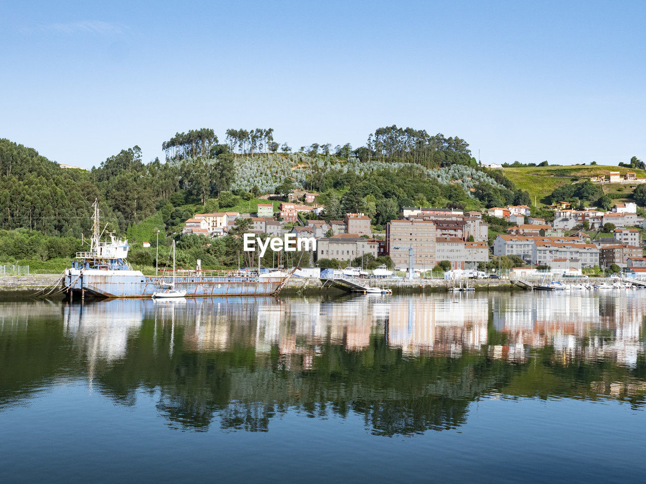 scenic view of lake against clear sky