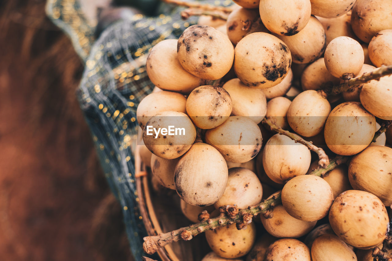 High angle view of potato for sale in market