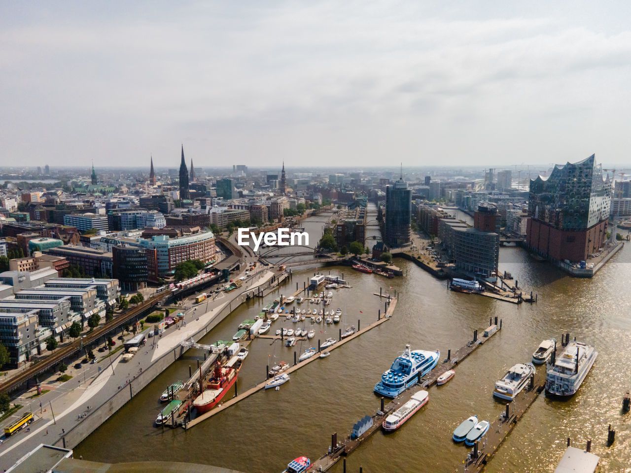 Aerial view on hamburg, germany