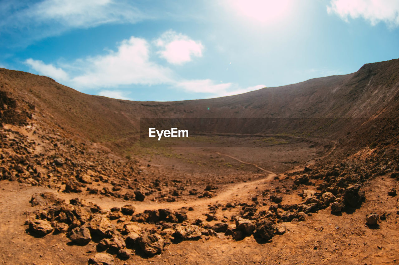 Scenic view of desert against sky