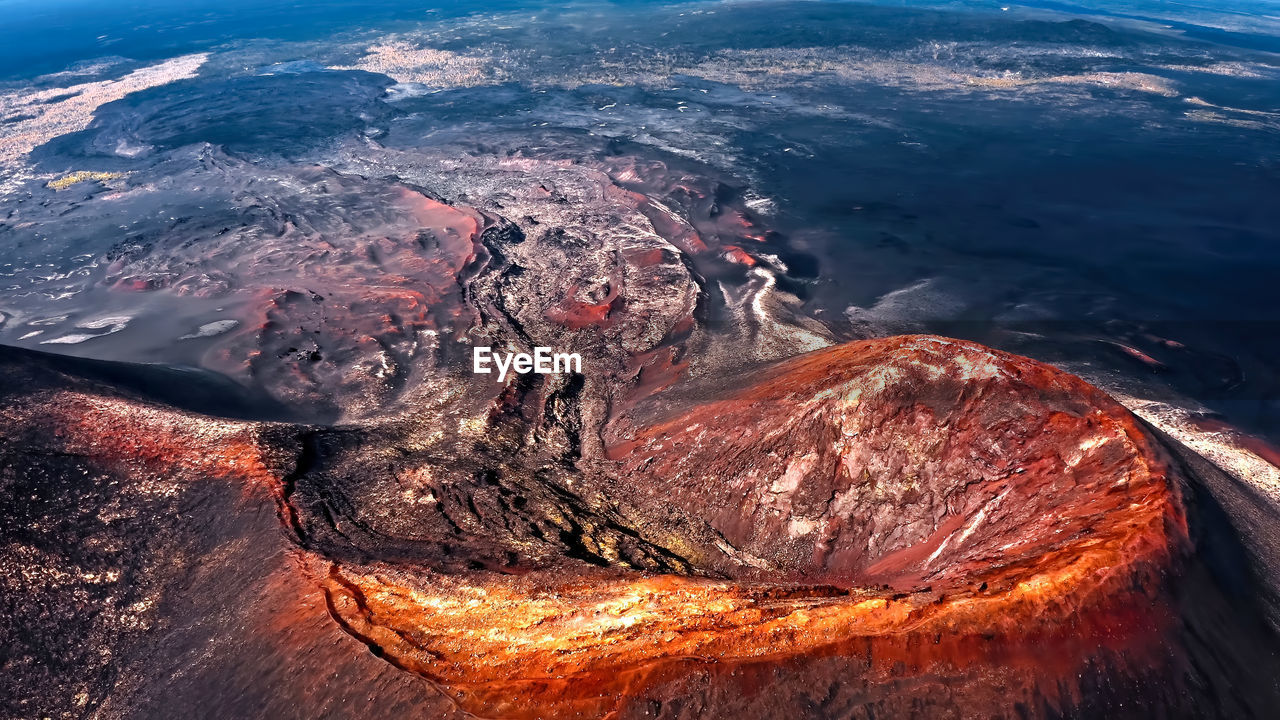 Volcanic eruption, lava, red hot lava volcanoes-nationalpark, usa, hawaii