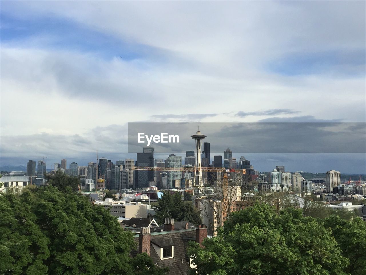 Seattle's cityscape against sky