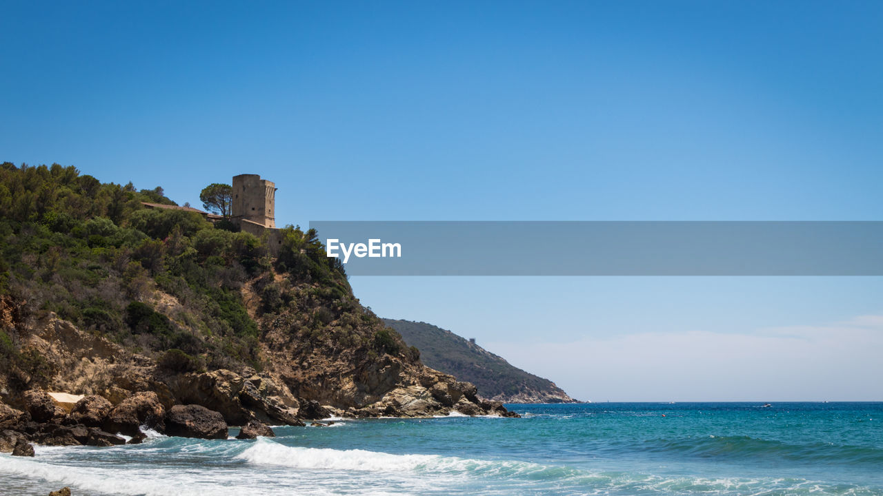 SCENIC VIEW OF BEACH AGAINST CLEAR SKY