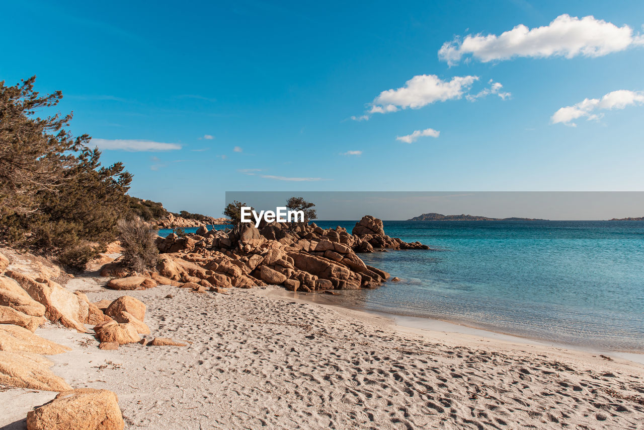 Scenic view of beach against sky