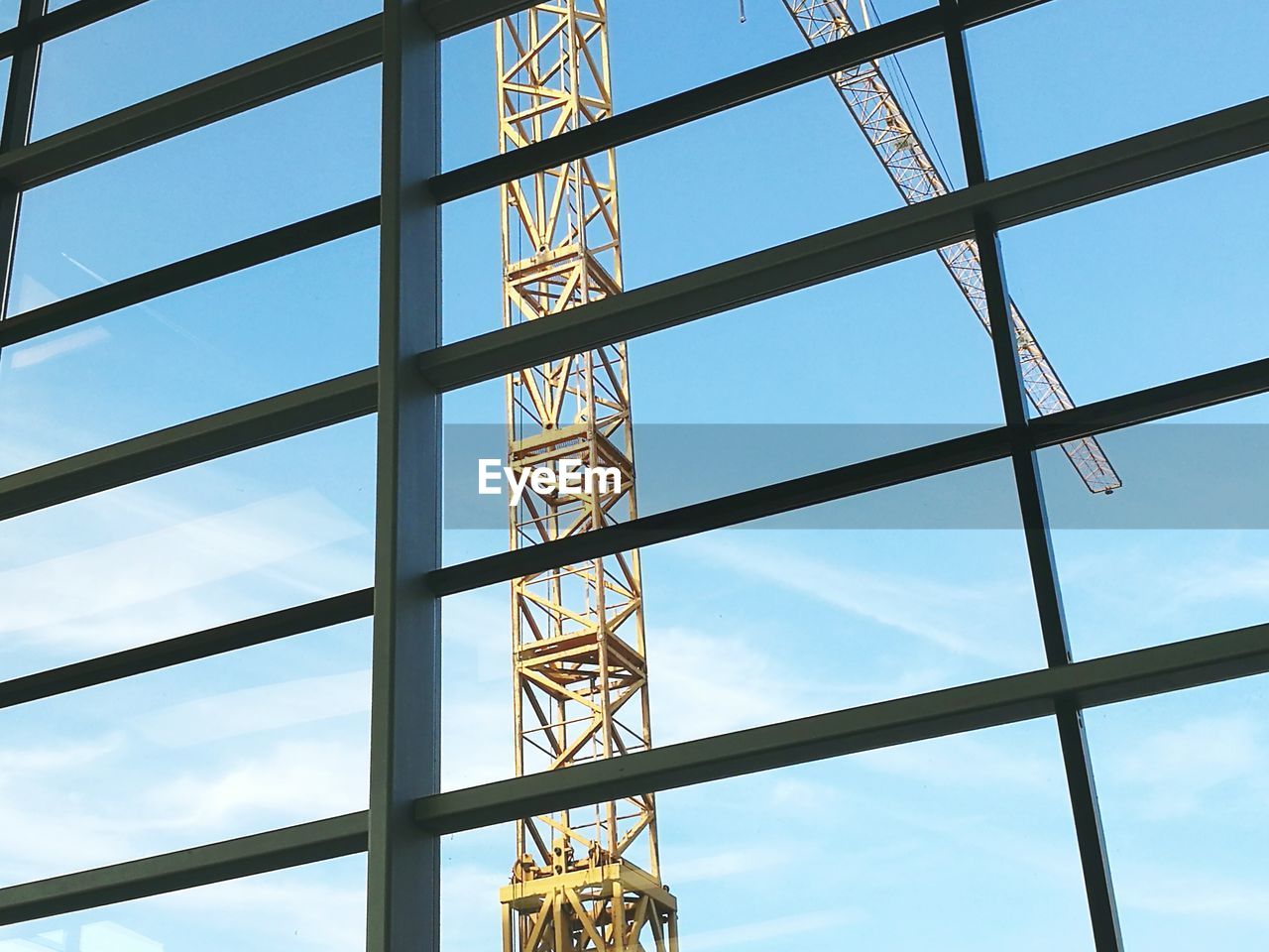 Low angle view of metal structure against sky