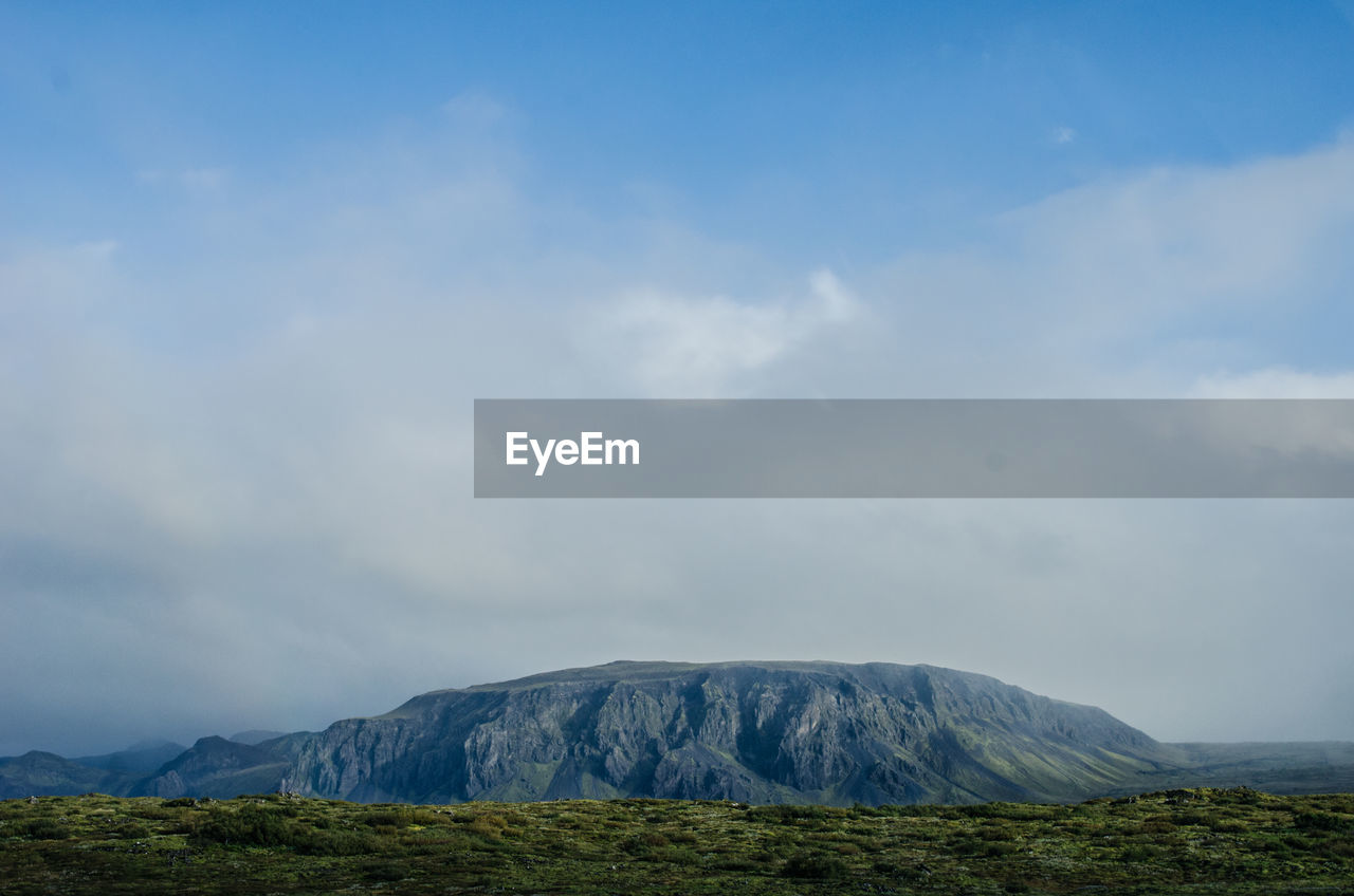 Scenic view of mountains against sky