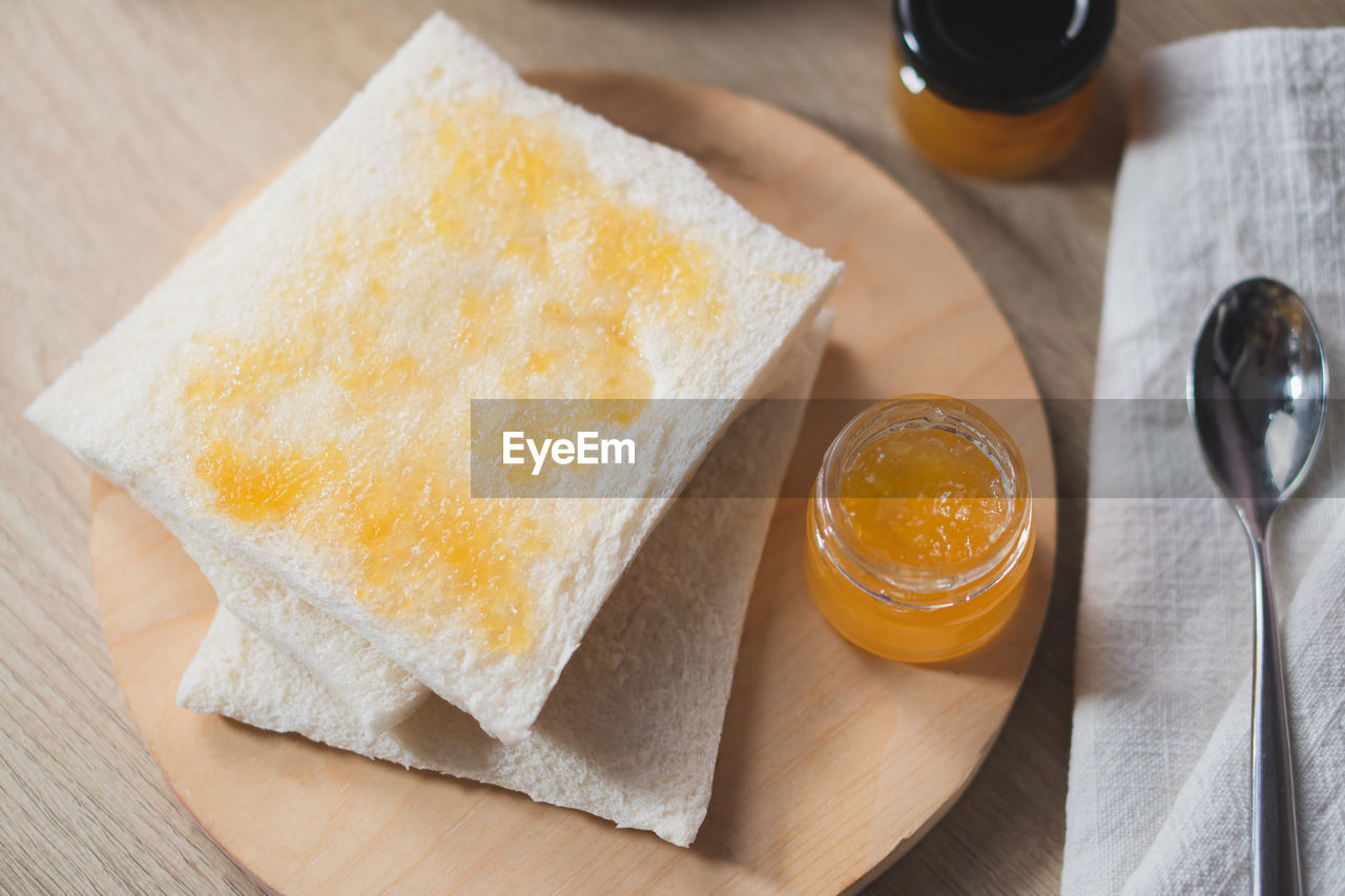 close-up of breakfast on table