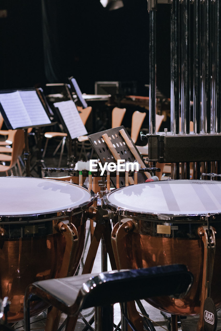 Musical equipment on stage