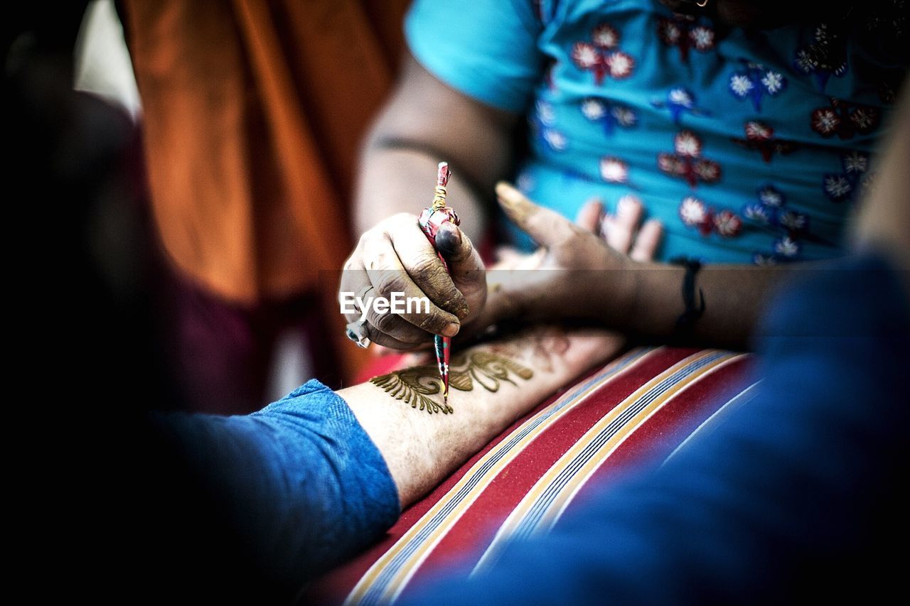 Indian traditional ceremony of henna application