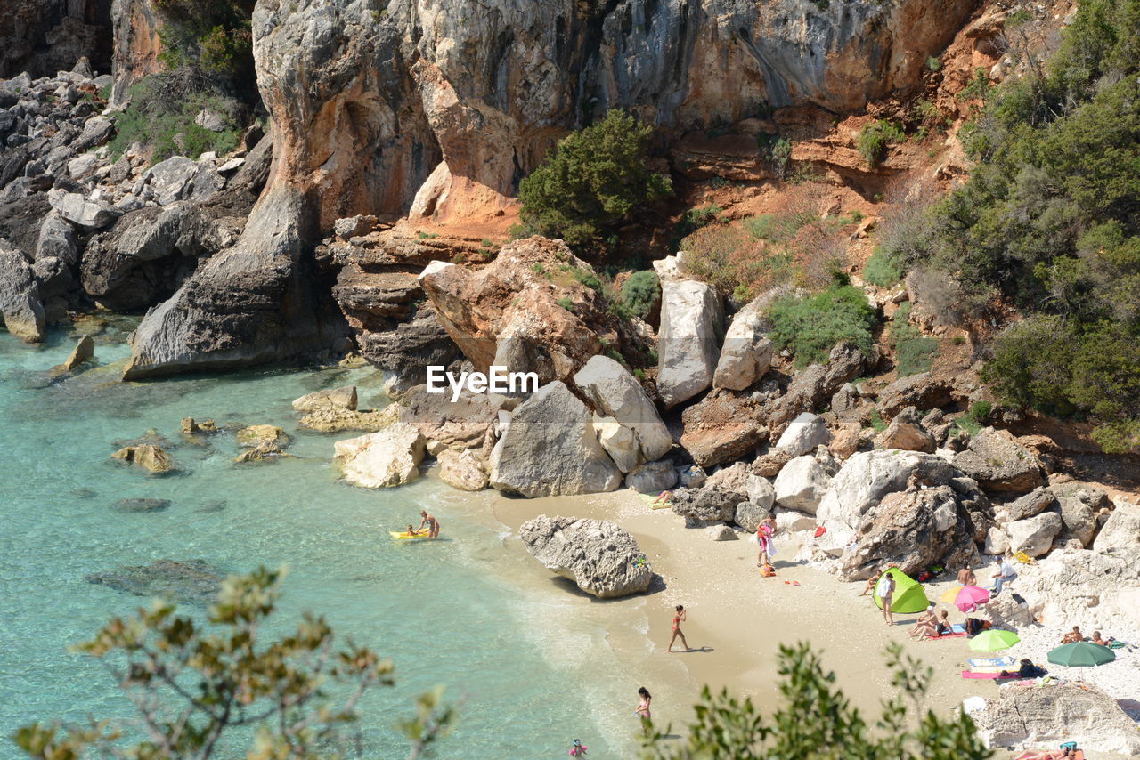 Scenic view of sea and rocks