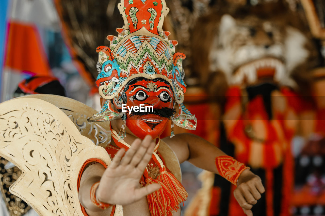 Close-up of person wearing mask