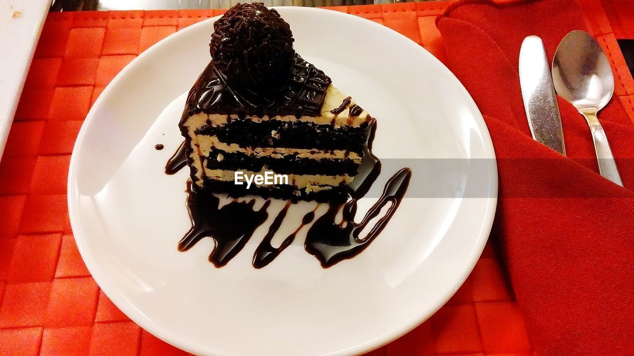 CLOSE-UP OF CHOCOLATE CAKE