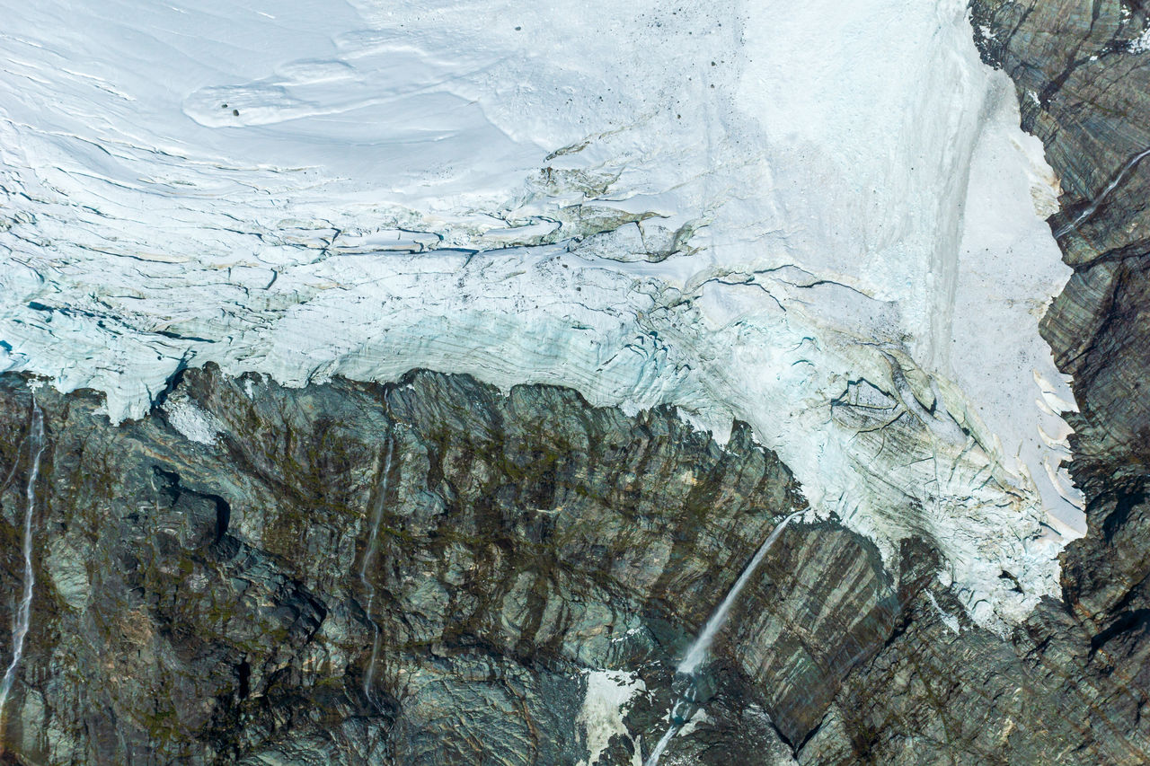 Full frame shot of glacier on rocks