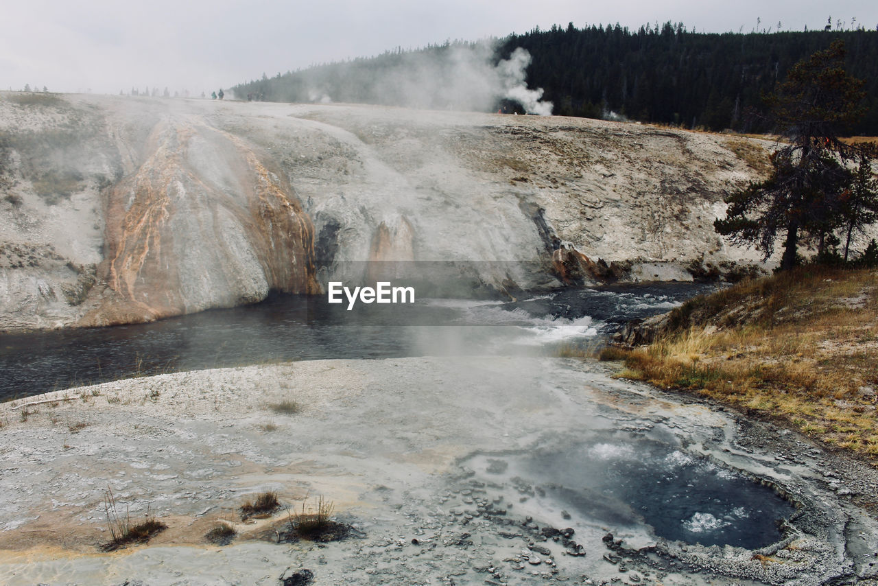 Scenic view of hot springs 