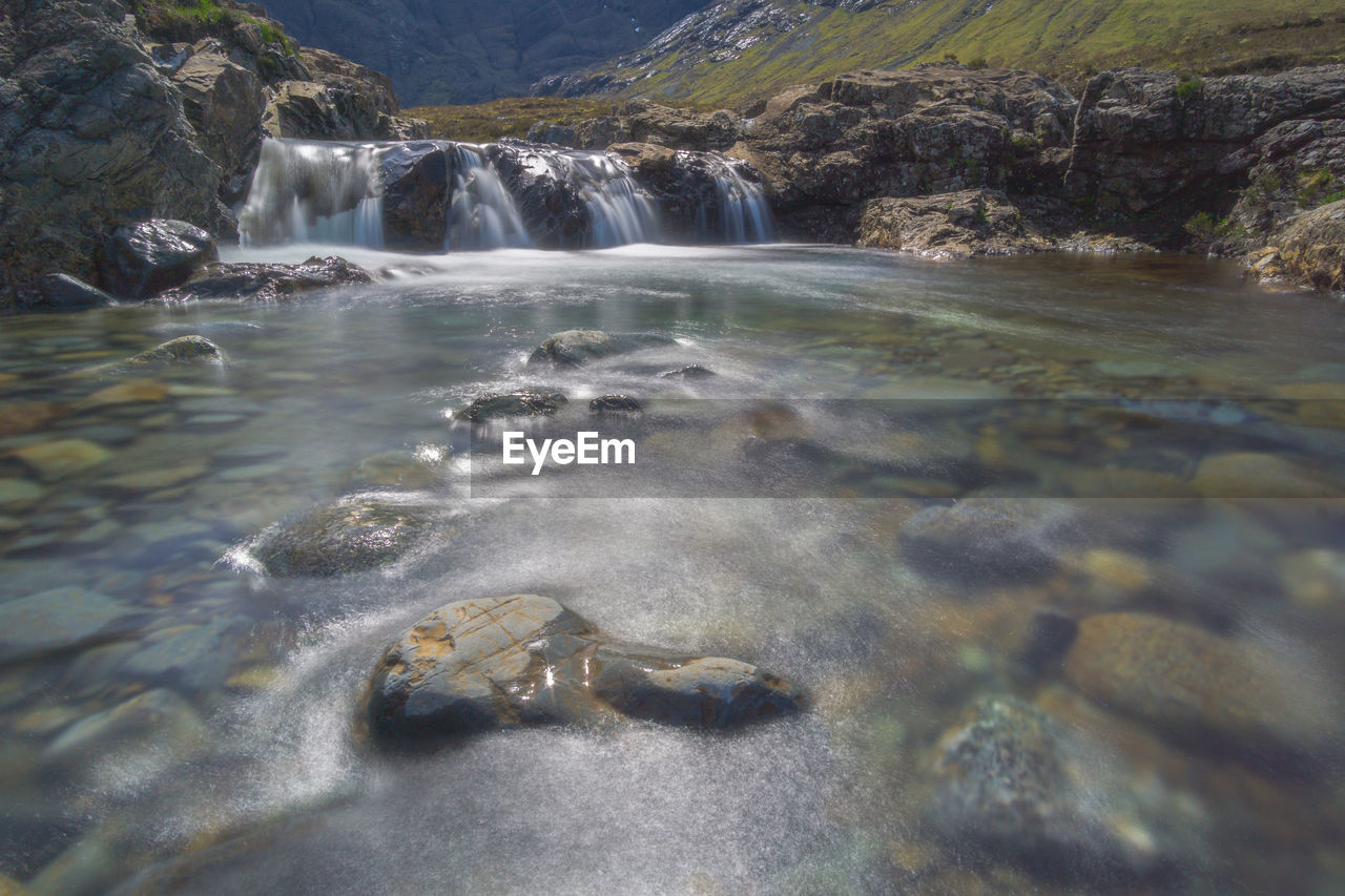 Scenic view of waterfall