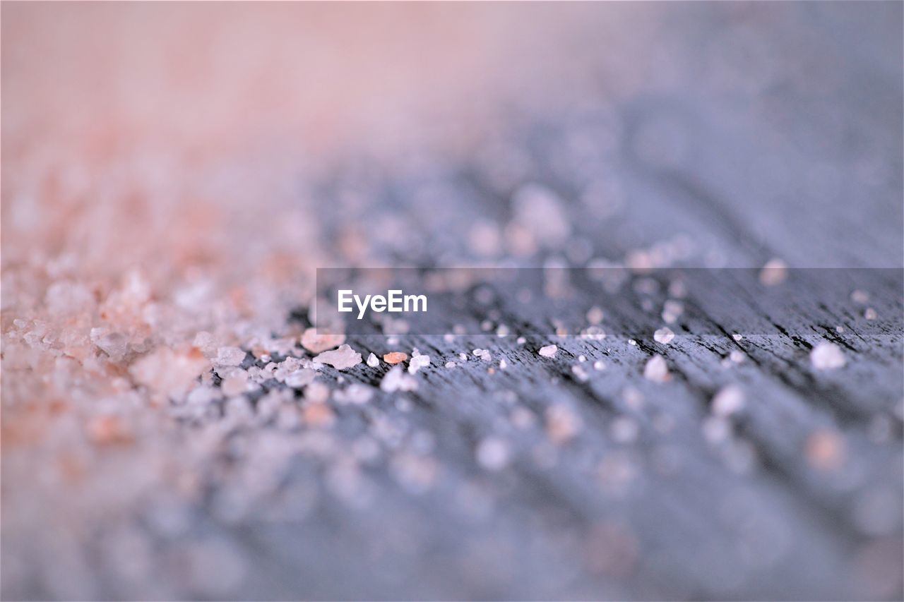 Close-up of salt on table