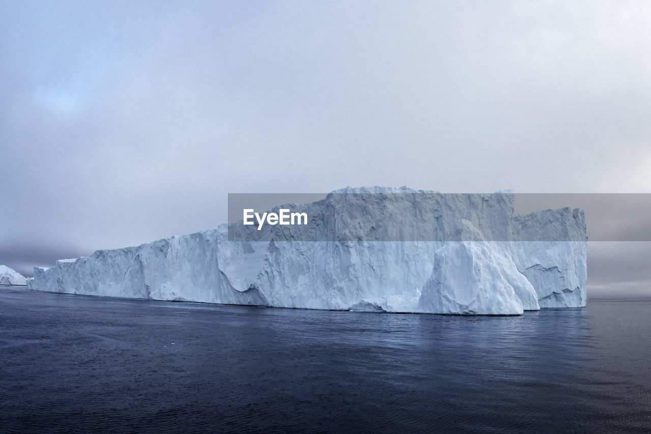 Scenic view of frozen sea against sky