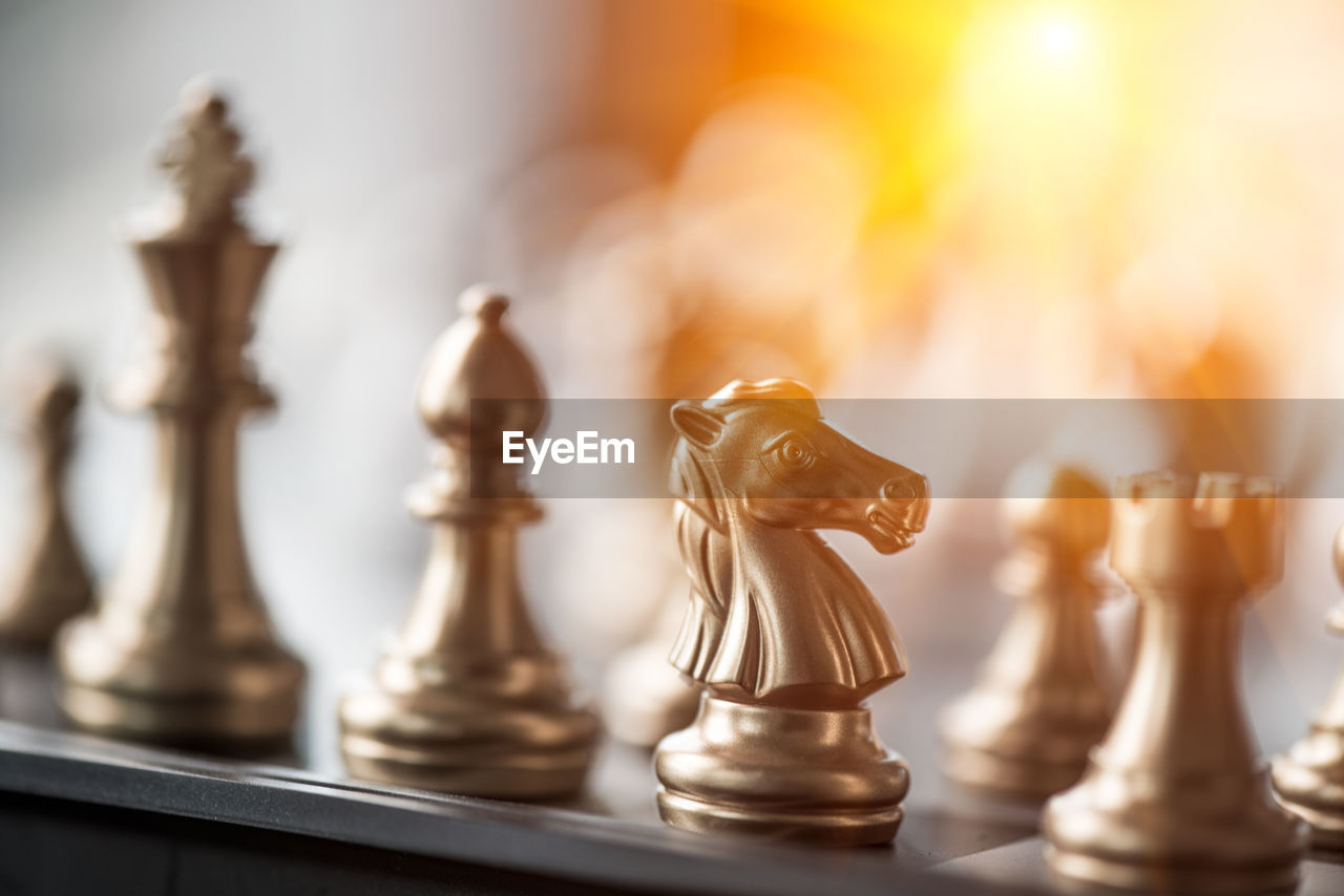 Close-up of chess pieces