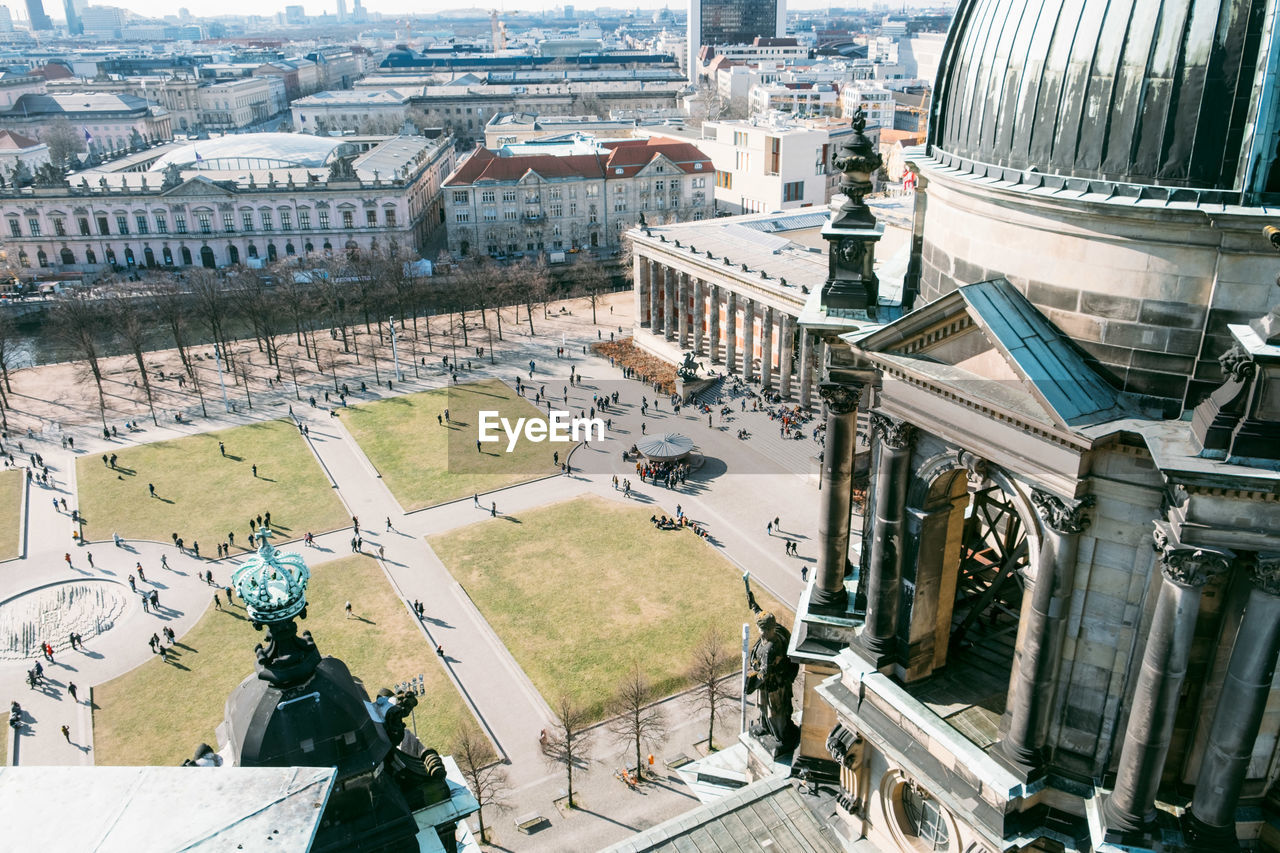 HIGH ANGLE VIEW OF BUILDINGS AND CITY