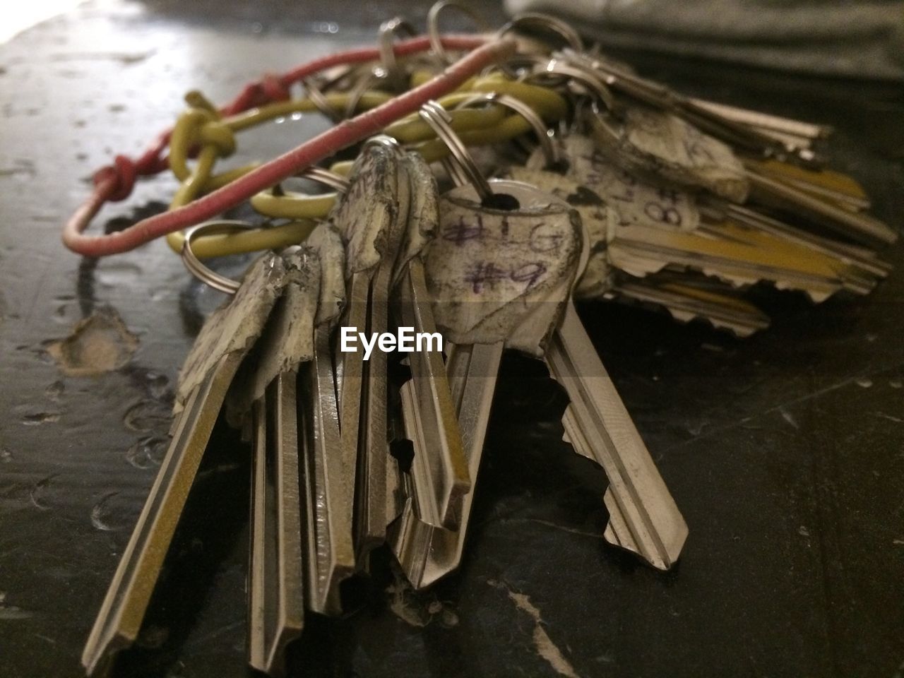 Close-up of keys on table