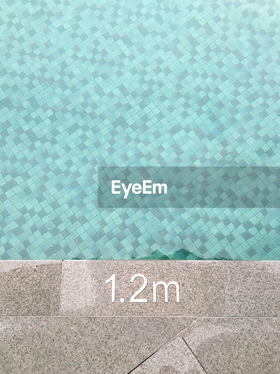 High angle view of number on poolside
