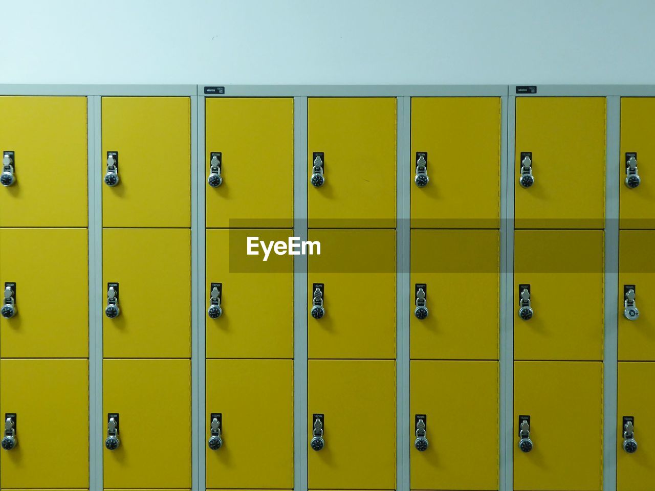Close-up of yellow locker