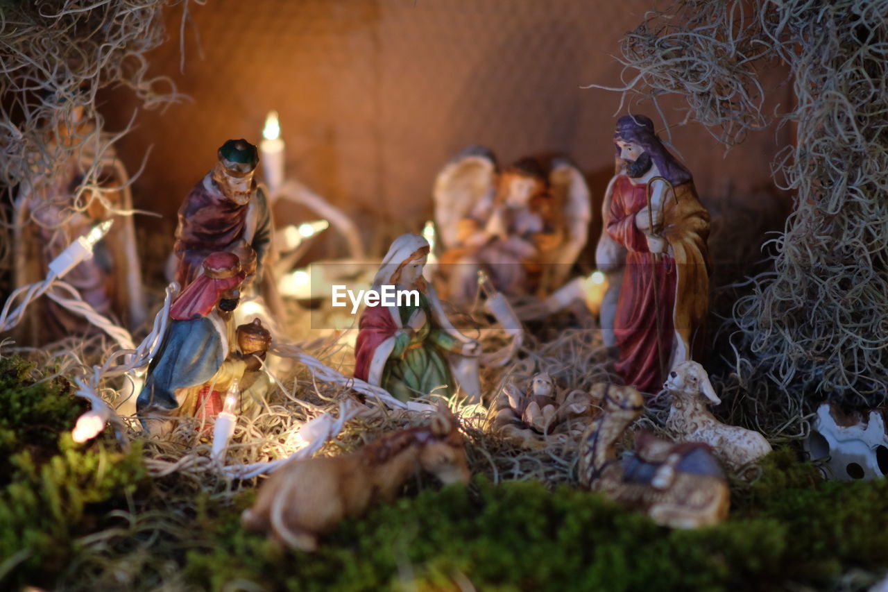 Close-up of nativity scene