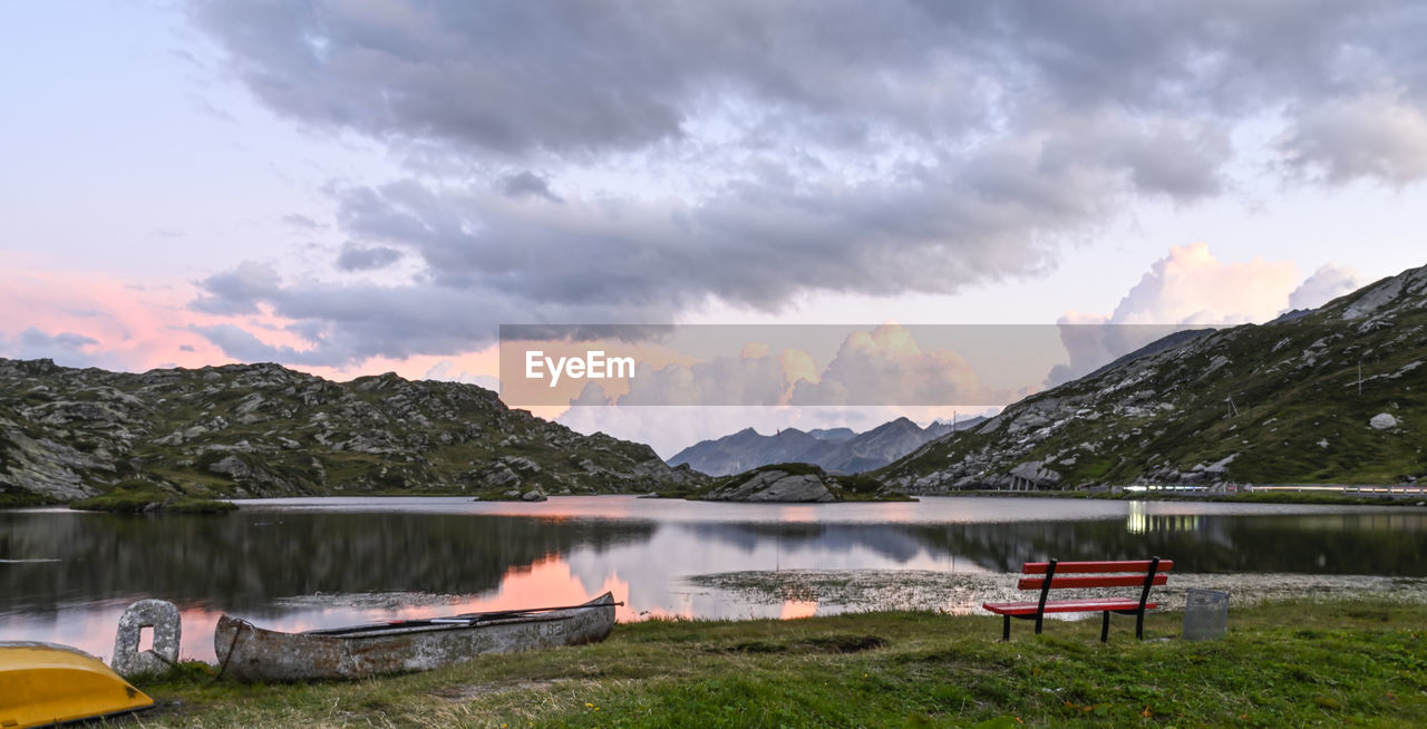 Scenic view of lake against mountains