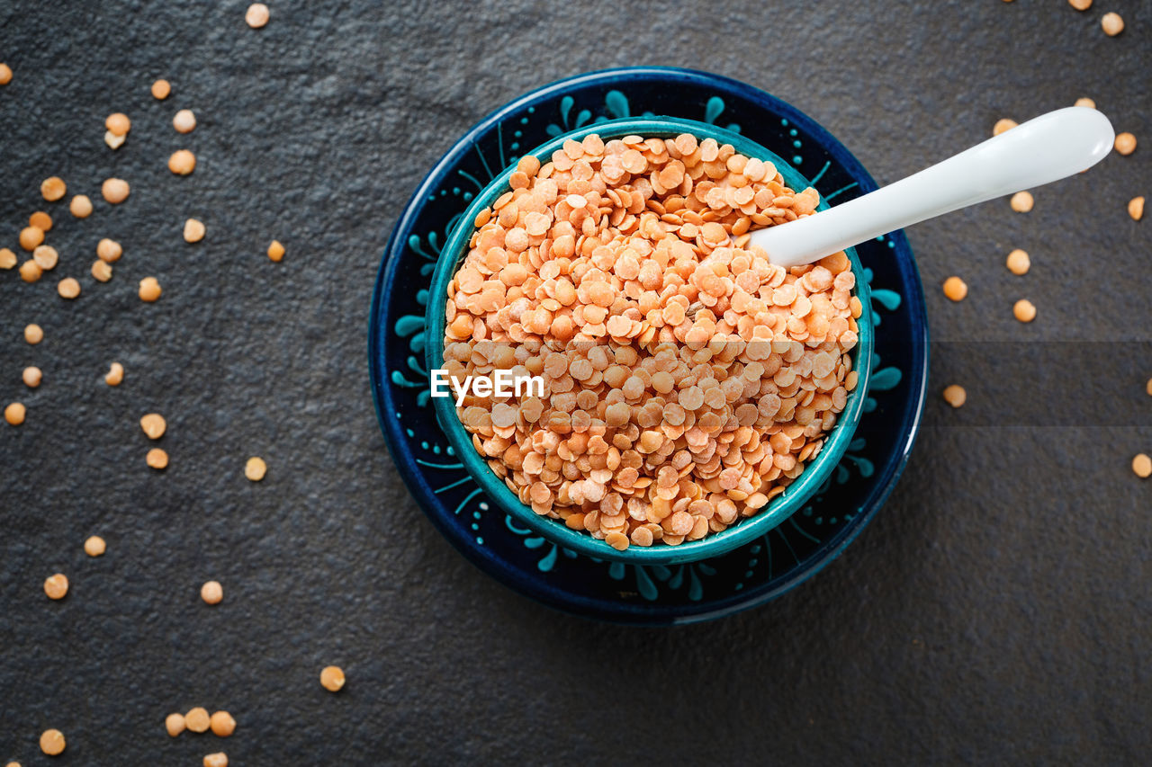 HIGH ANGLE VIEW OF BREAKFAST IN BOWL