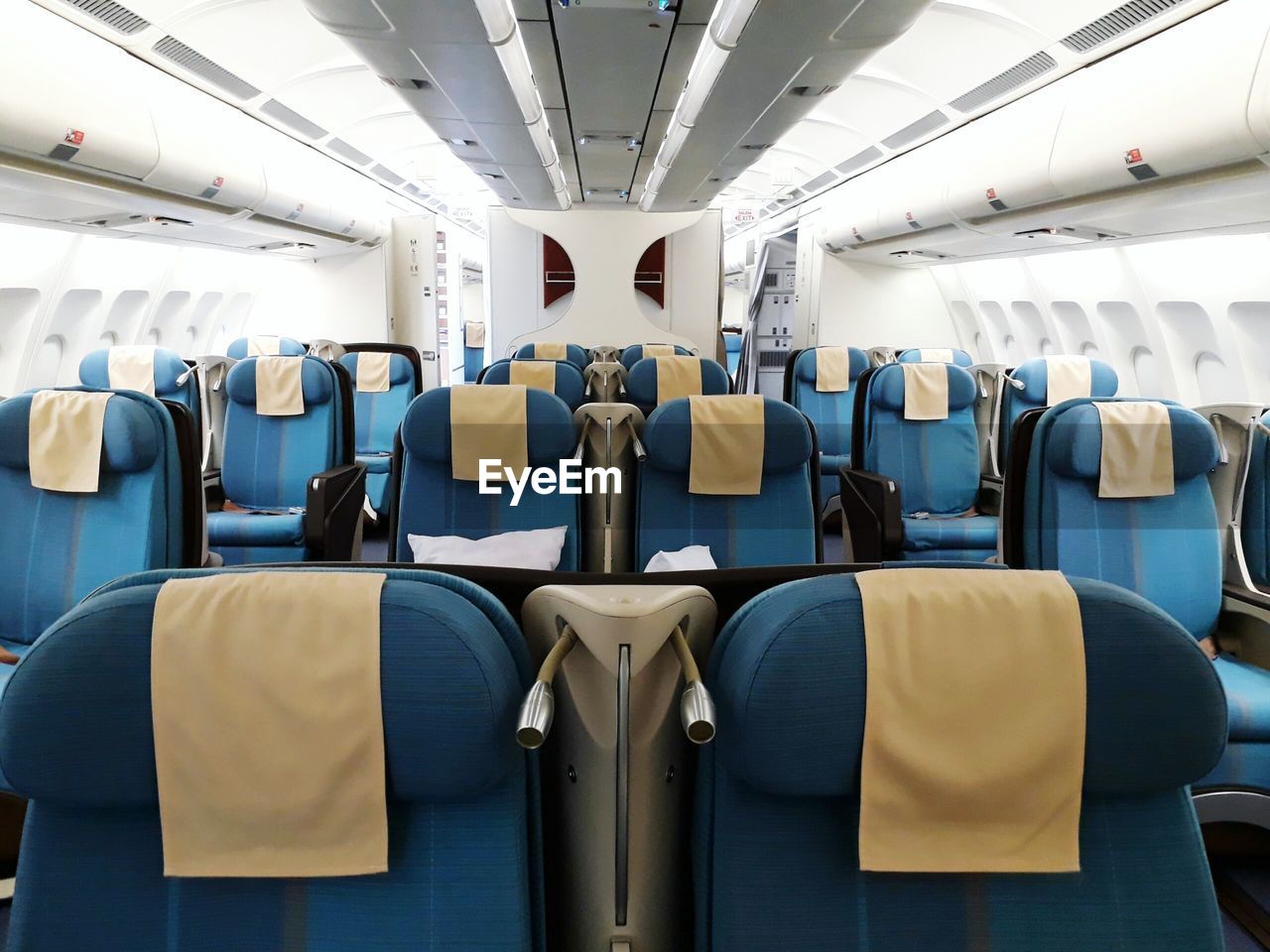 Empty seats of airplane