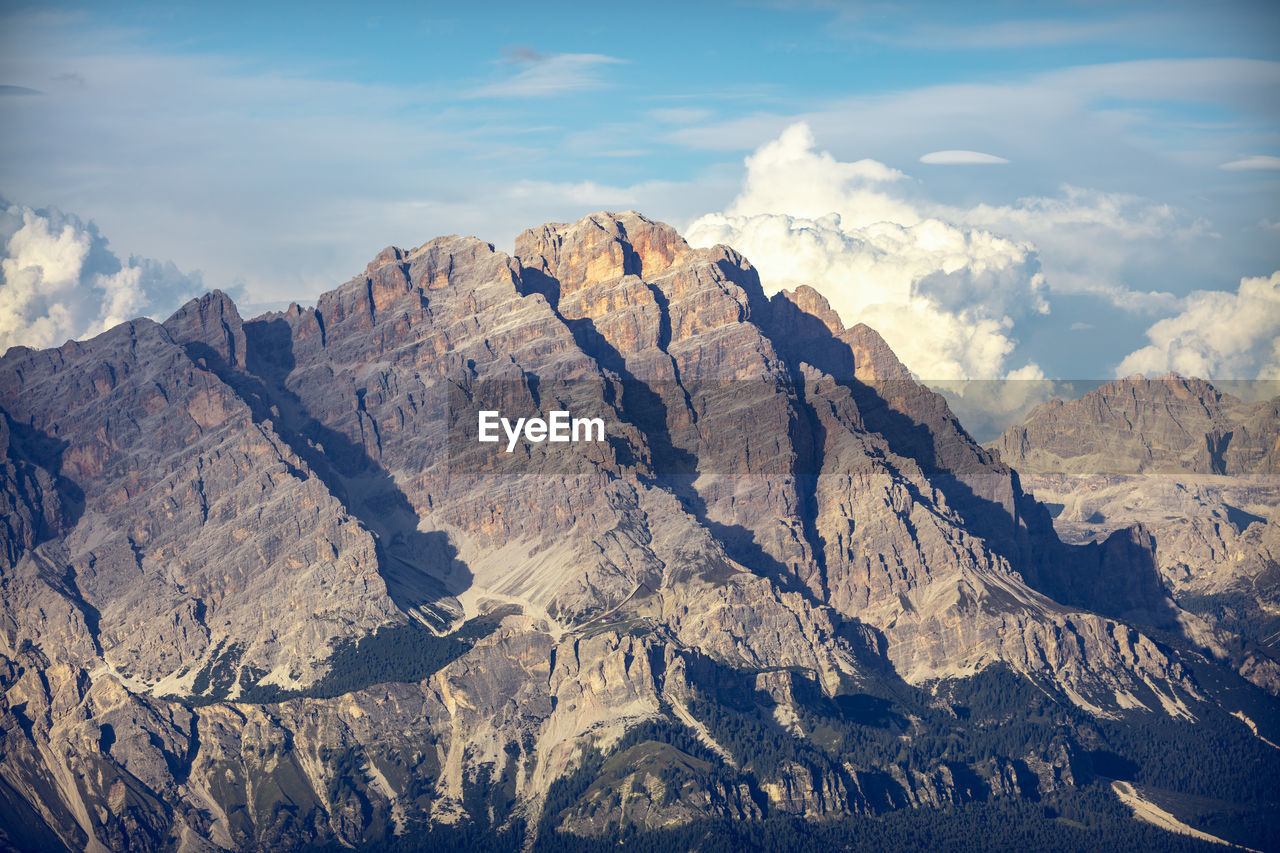 Scenic view of rocky mountains against sky