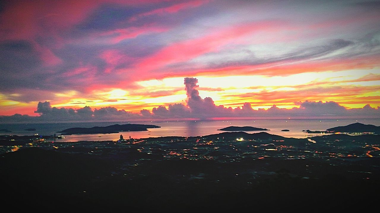 VIEW OF SEA AT SUNSET